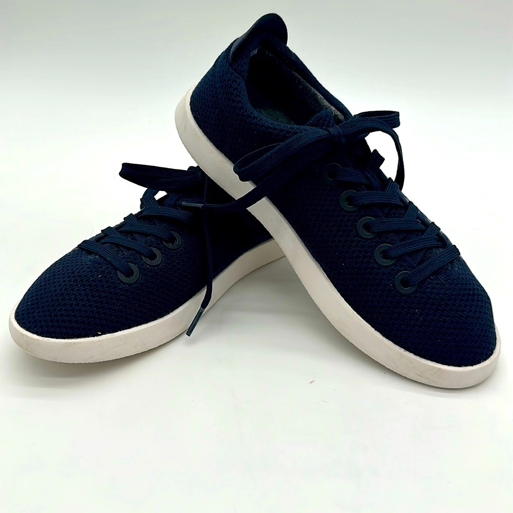 allbirds Women's Tree Pipers Navy Blue Size 9W Casual Walking Shoe Super Nice!